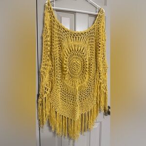 Fashion Nova Yellow Crochet Cover Up